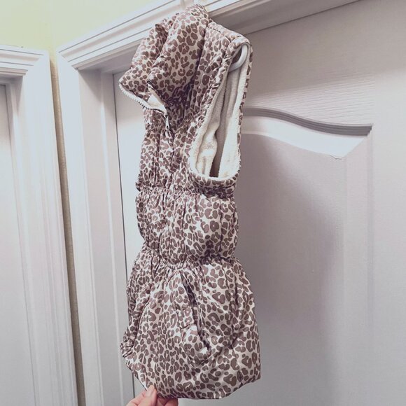 Beverly Hills Princess Girls Cheetah Print Puffy Vest-Size 7-8-Pockets-Tan/Cream - Picture 8 of 16